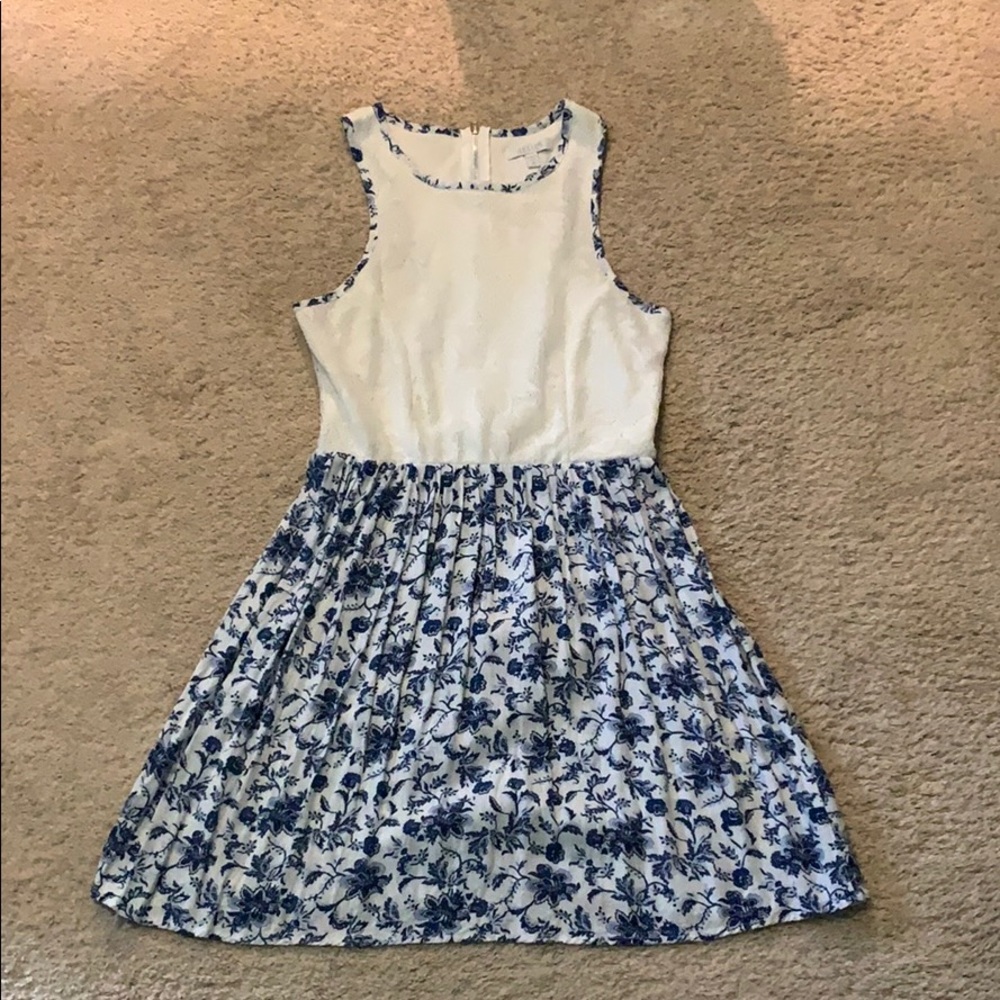 Blue and White Racer Back Sun Dress